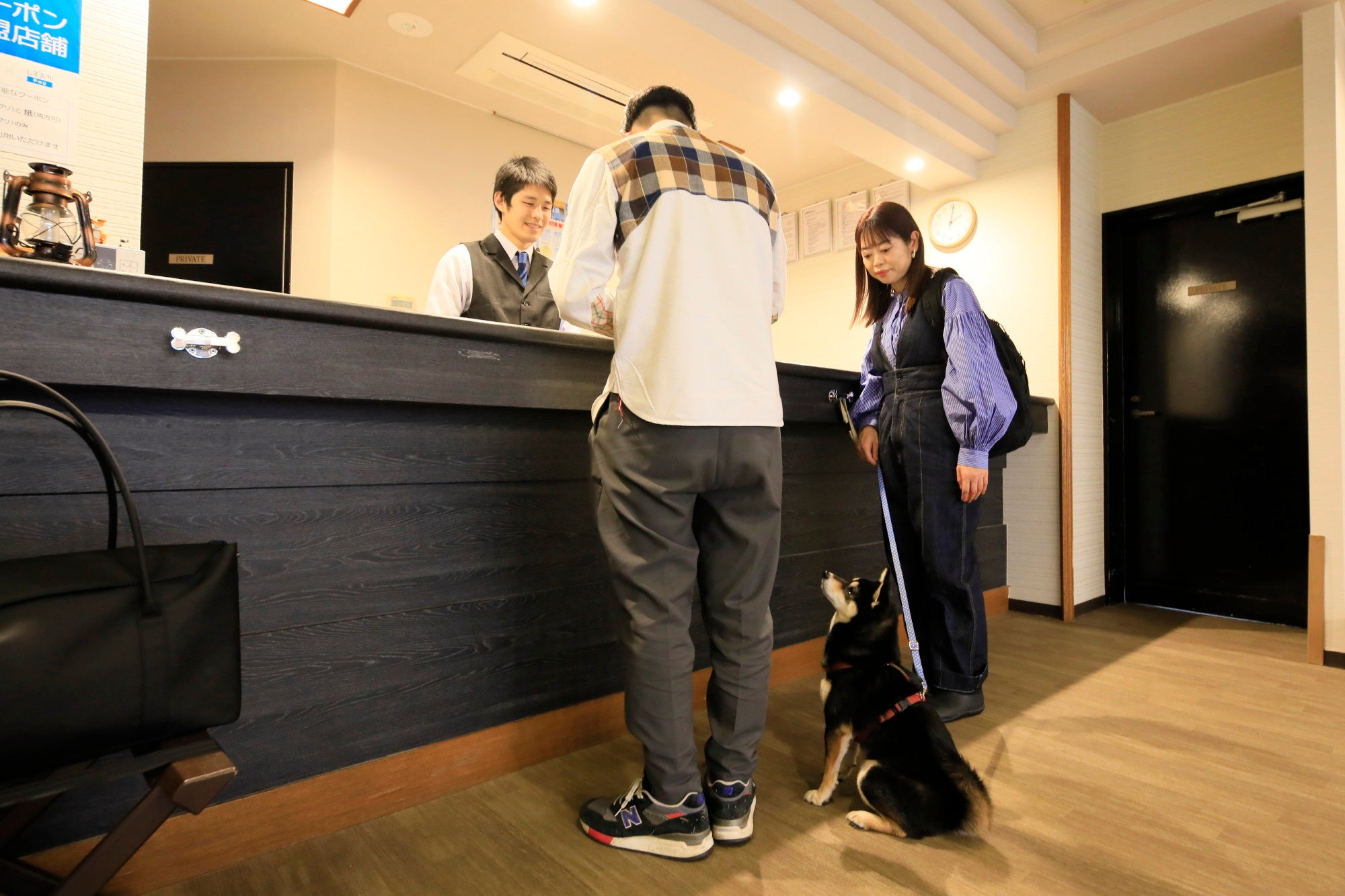 ワンちゃんと一緒にチェックイン