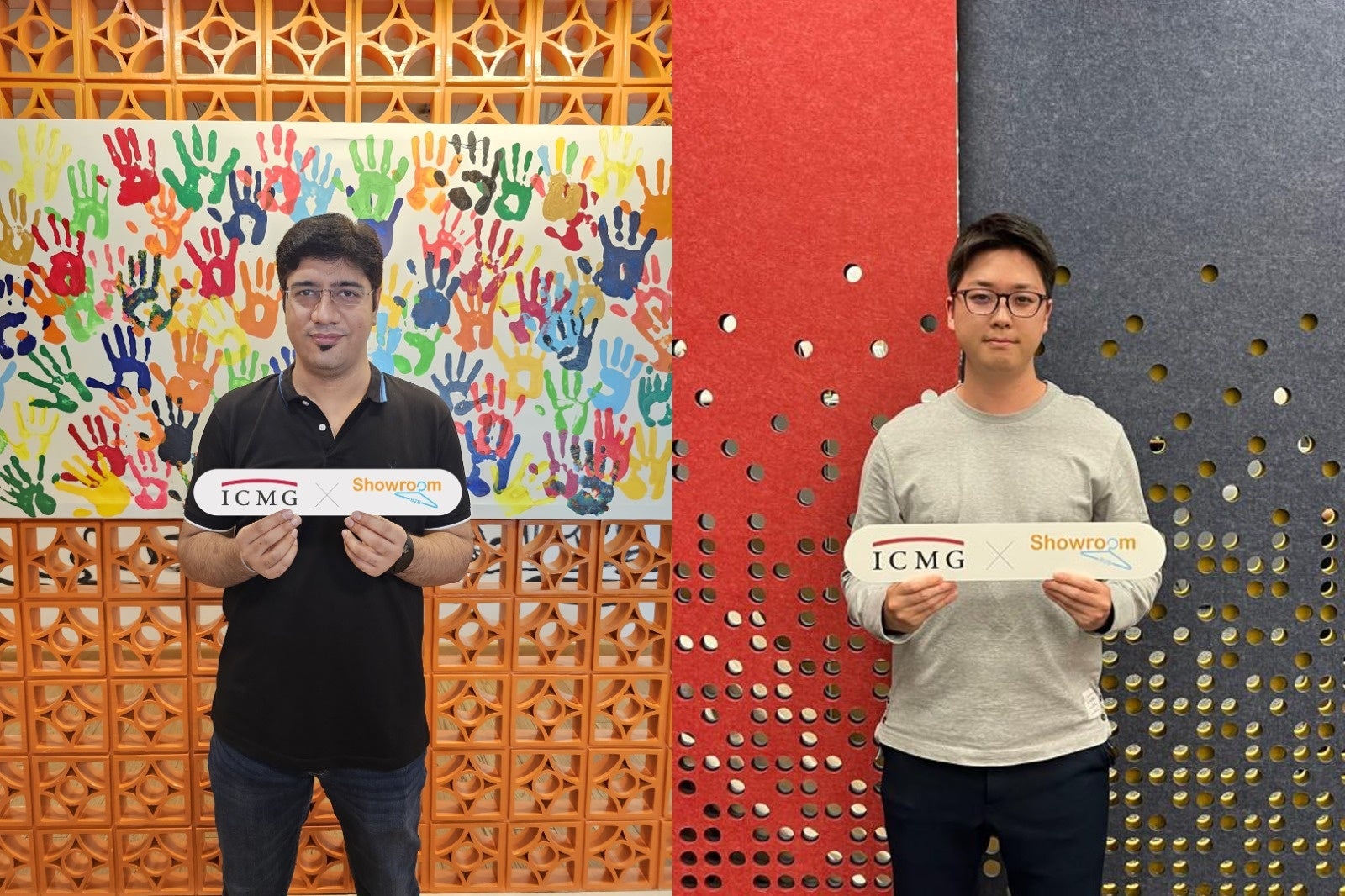 左：Showroom B2B CEO Abhishek Dua 氏　右：ICMG Partners Founder 舩橋元（当社）