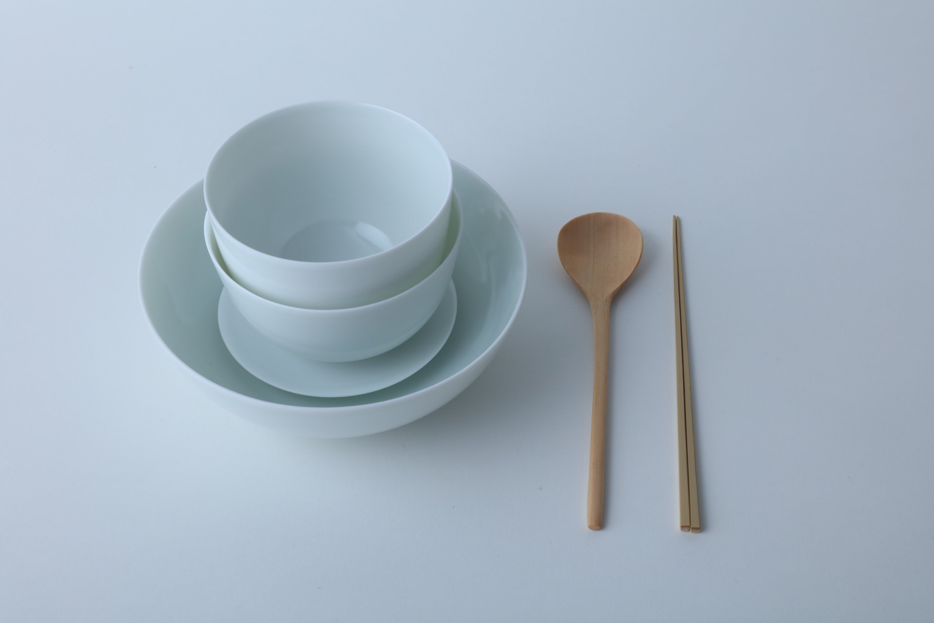 新里明士の4つ碗と中川周士の箸と匙