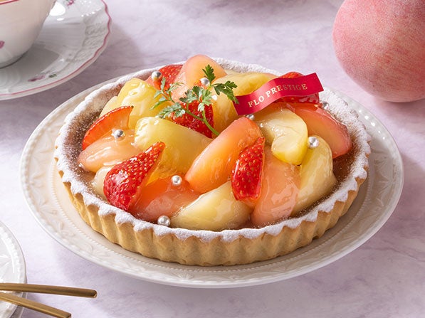 桃と苺のミルクティータルト