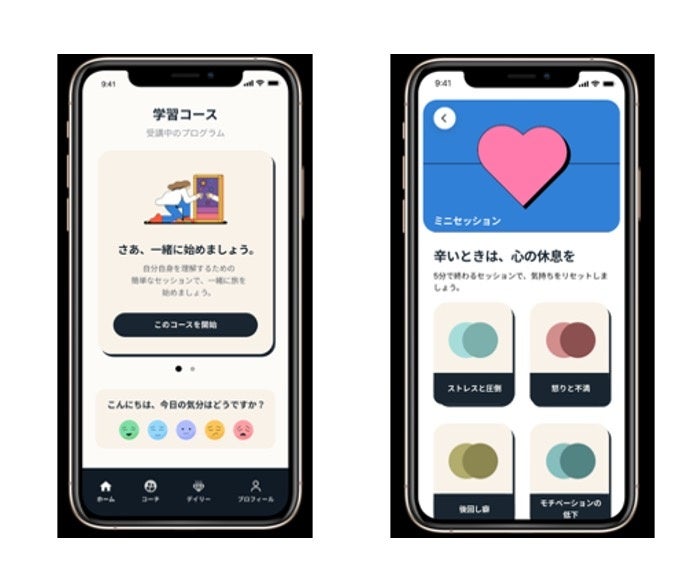 セルフケアプログラムの画面イメージ