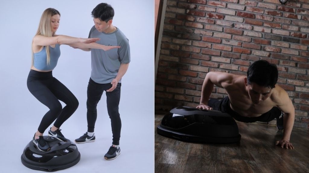 ドーム型　バランスボール　エクササイズ　トレーニング　バランス　ストレッチ　運動 ボディバランスドーム マニュアル付 レジスタンスチューブ付 体