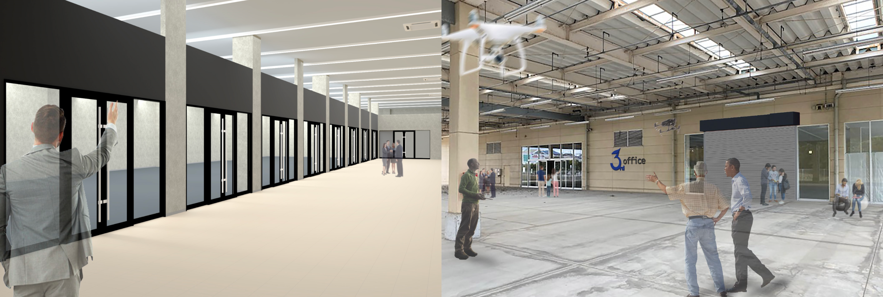 左：屋内フィールド、右：屋外フィールド