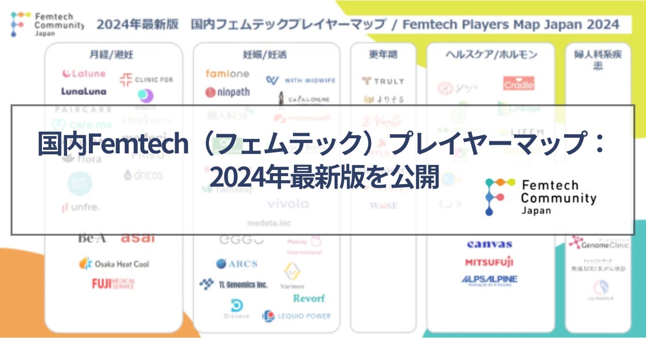 「国内Femtech(フェムテック)プレイヤーマップ:2024年最新版」を公開
