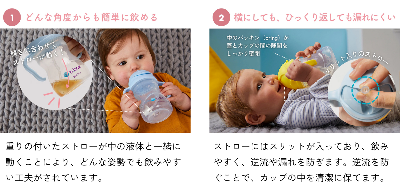 大人気ベビーブランドb.boxのストローマグ「シッピーカップ」に