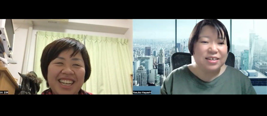 右：川崎医療福祉大学　視能療法学科　講師／視能訓練士  認定化粧訓練士※2 林 泰子 ／ 左：ブラインドサッカー女子日本代表強化指定 鈴木 里佳 選手