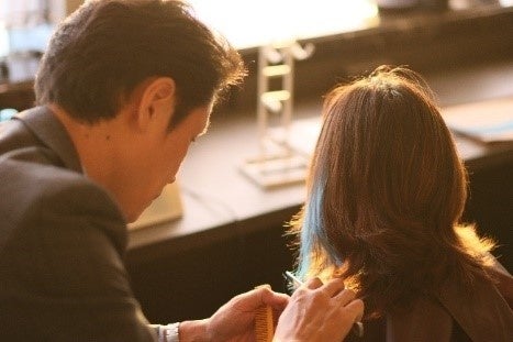 ワンタッチエクステ体験の様子