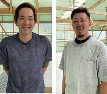 写真左：岩元(イワモト)さん、写真右：下吹越(シモヒゴシ)さん