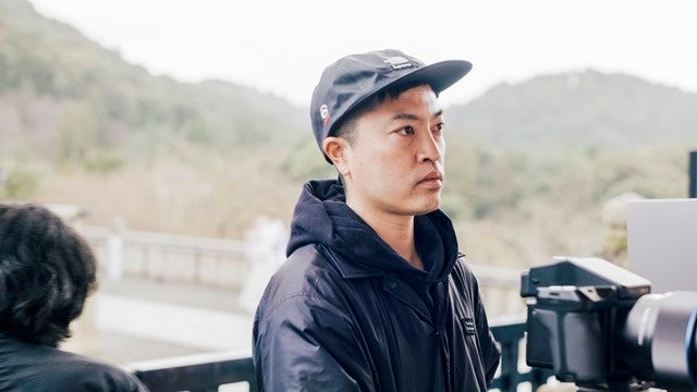 西門での撮影風景