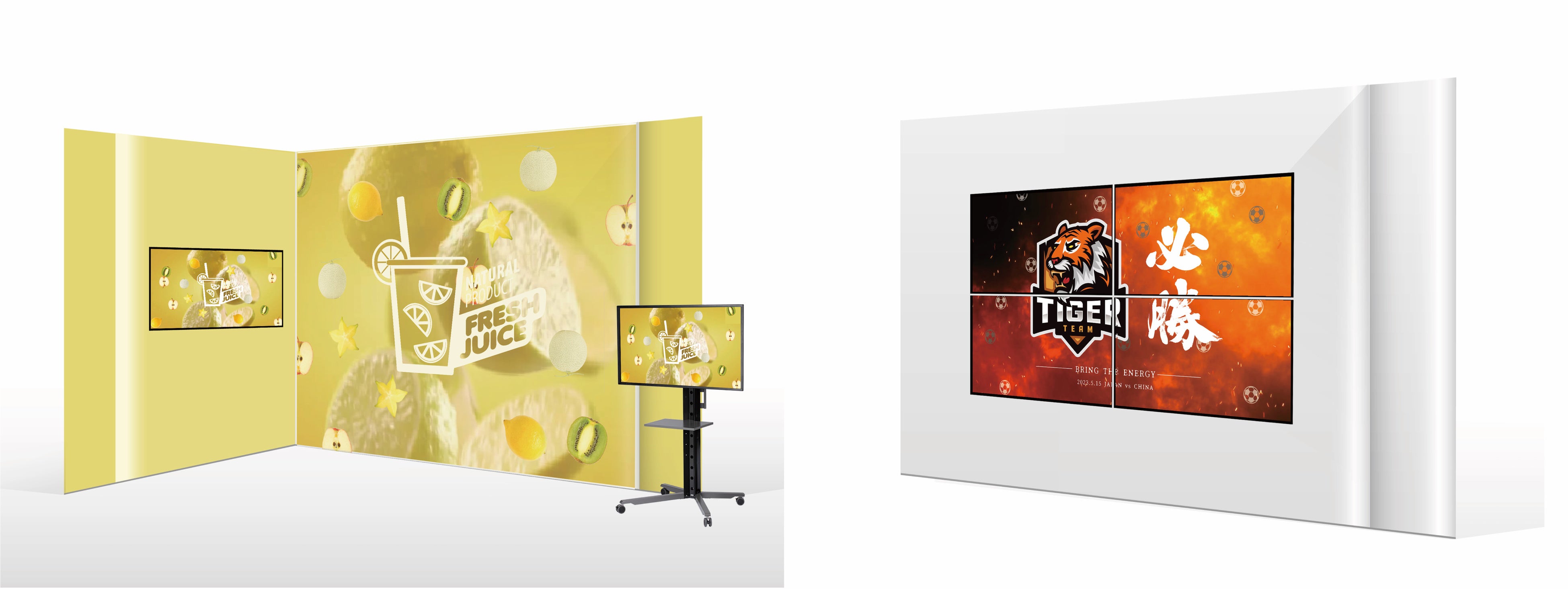 モニターディスプレイやLEDビジョンでも導入可能