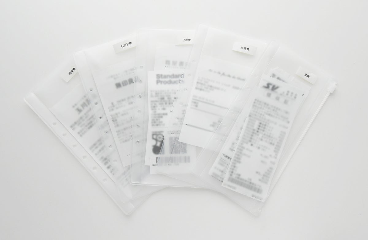 食費・日用品費など、用途別にレシートを保管