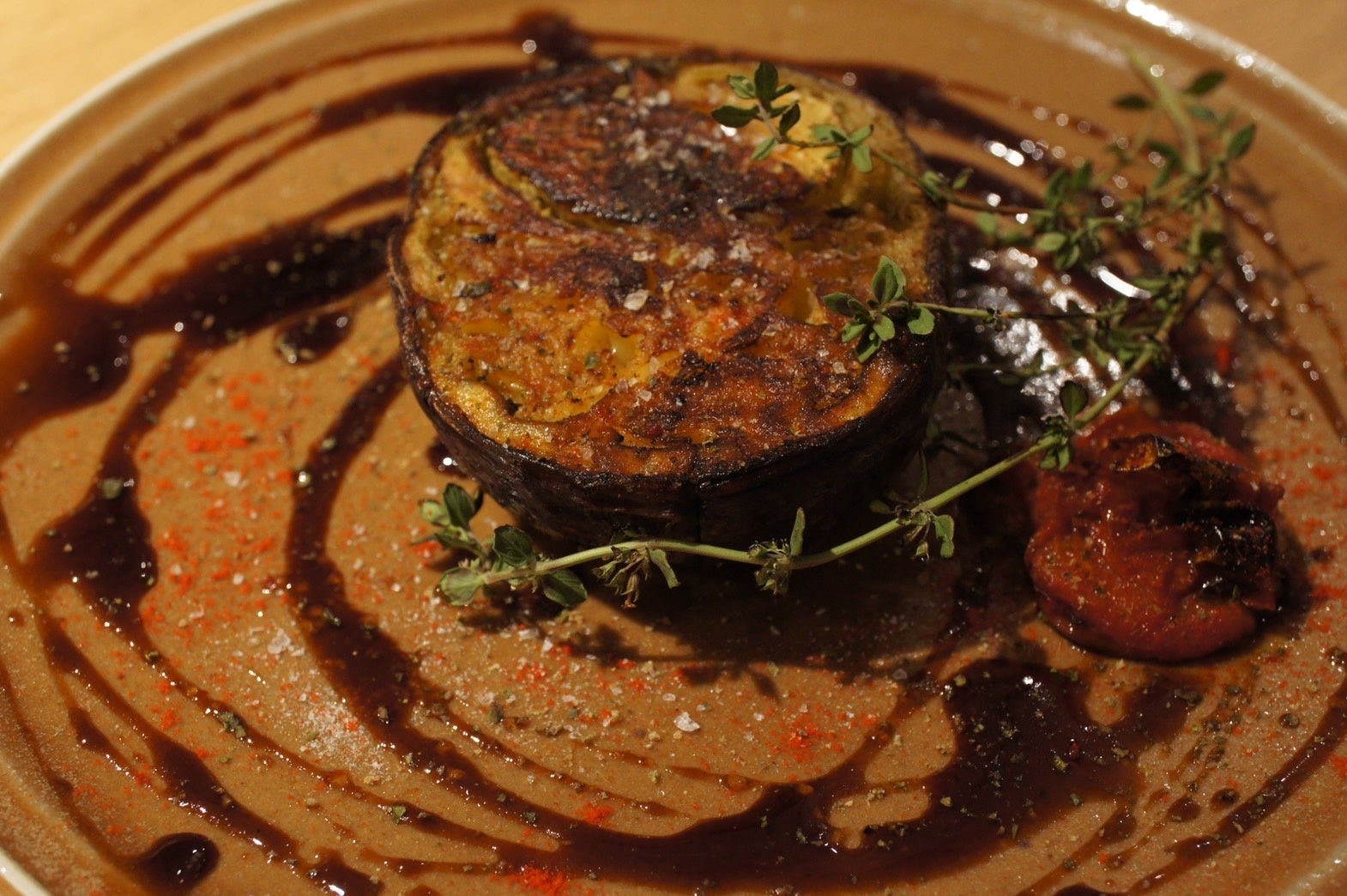 【BARメニュー】加茂茄子のステーキ バルサミコソース