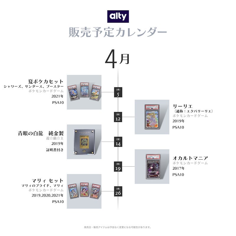 4月のランナップ