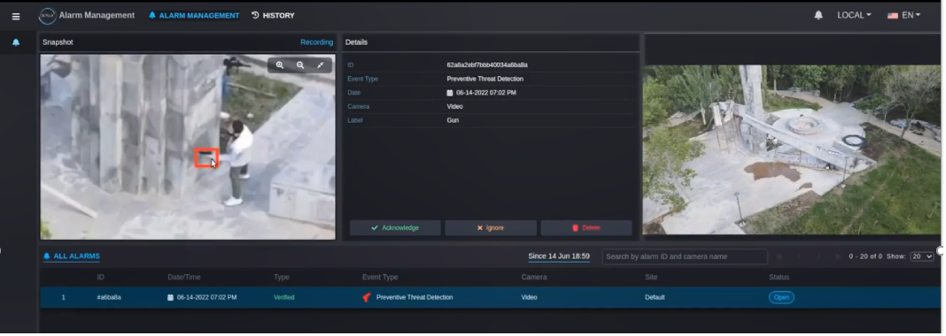長距離の銃検知