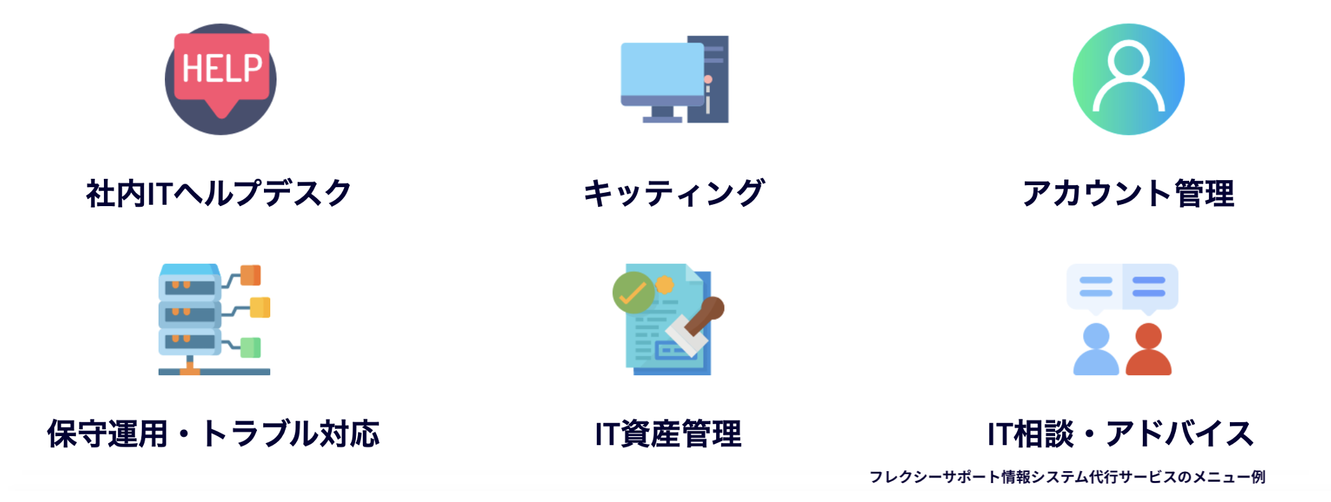 フレクシーサポート情報システム代行サービスメニュー例
