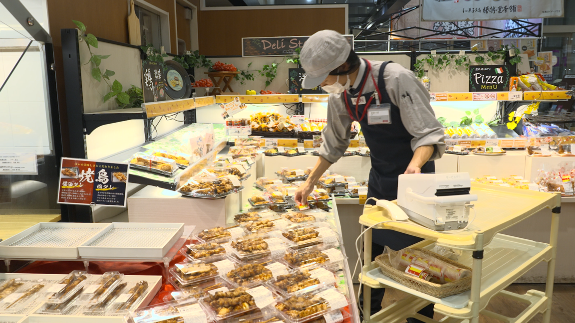 AI値引を使用した惣菜の値引きの様子