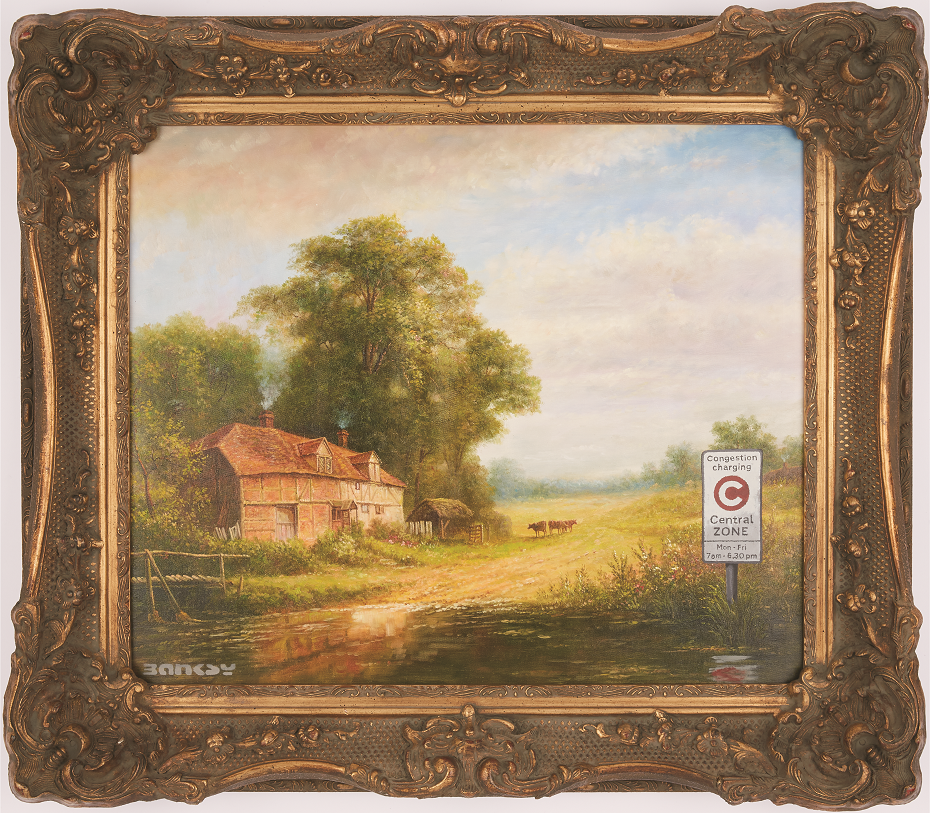 ＜バンクシー「コンジェスチョン・チャージ（混雑税）」 Congestion Charge 2004年 ポール・スミス蔵 ©＞