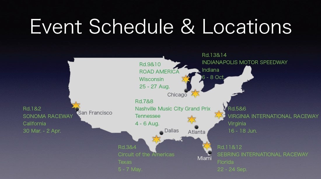 Race Event Schedule & Locations