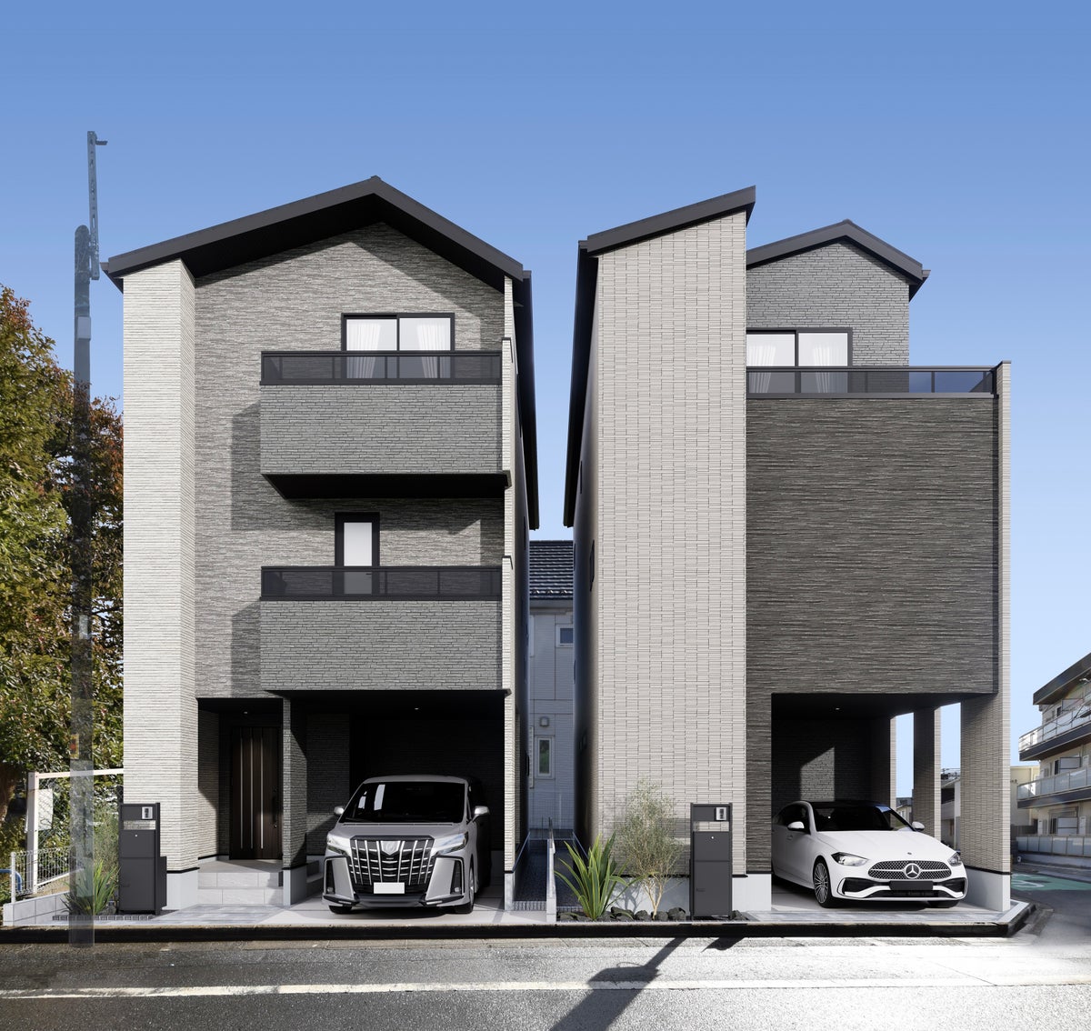 都市部の限られた敷地条件に対応した「CREVA」の外観イメージ