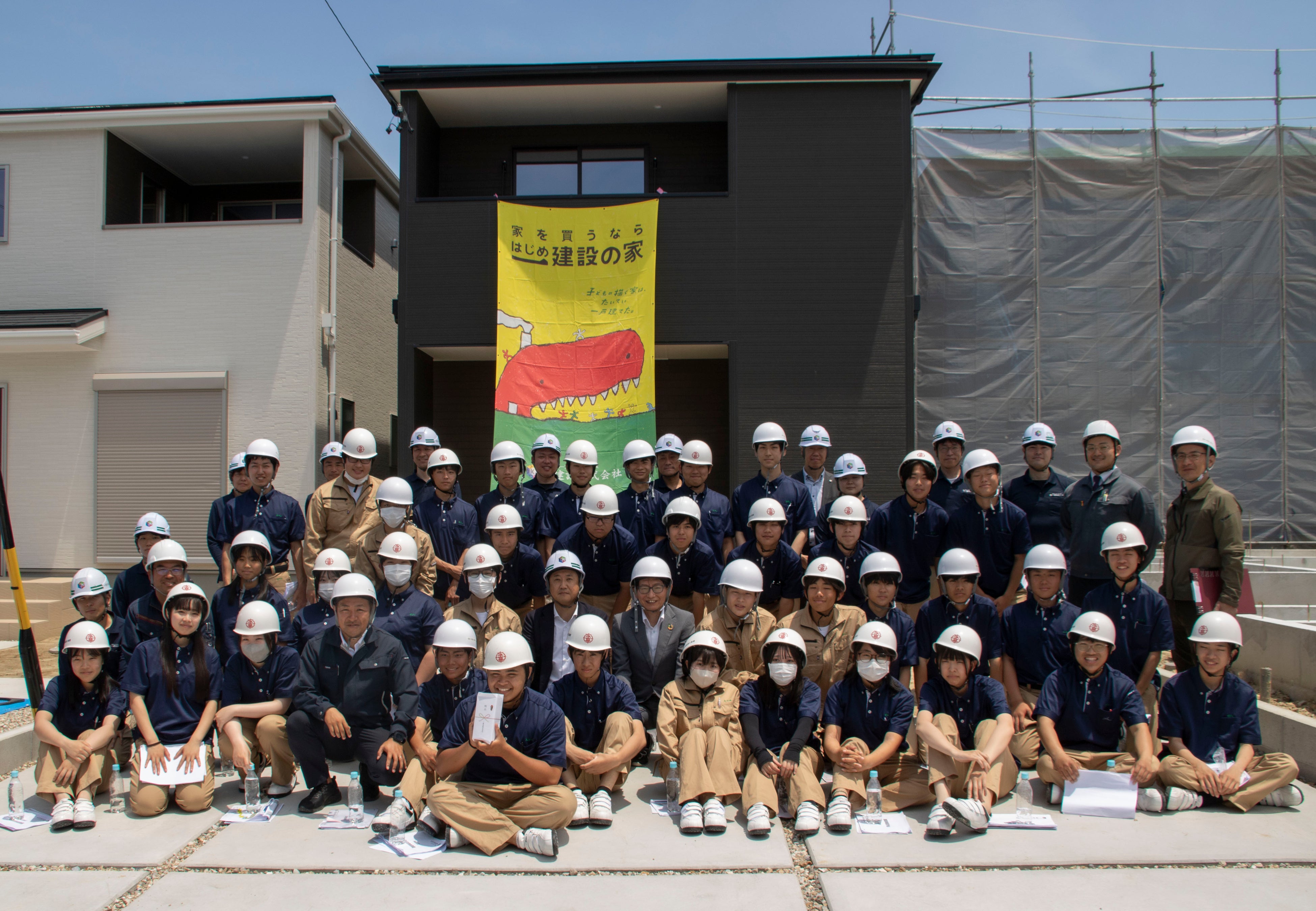 木造住宅の建築現場見学会の様子