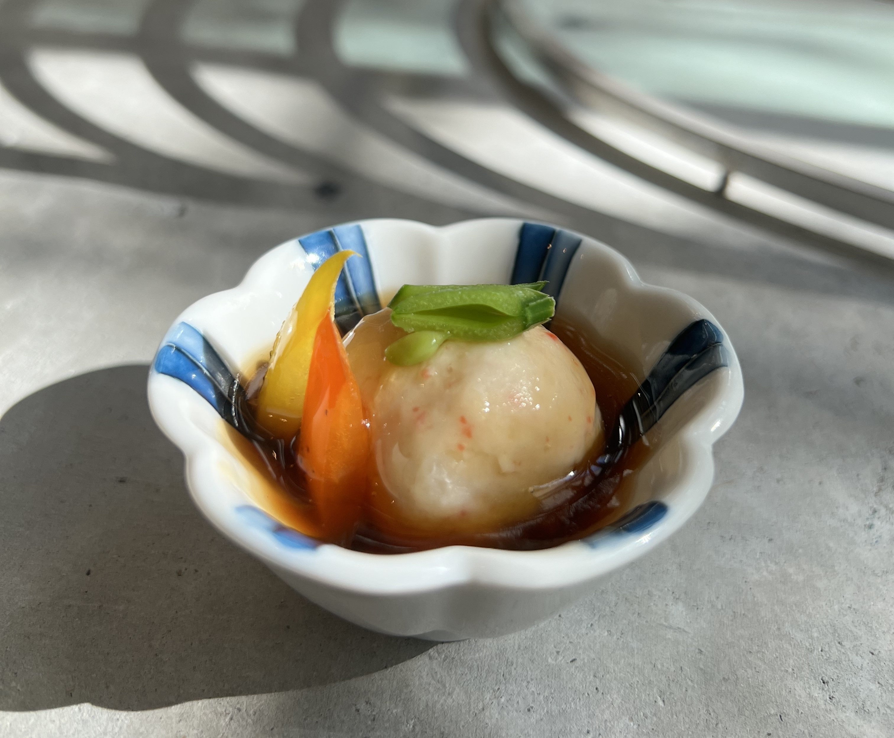 蟹しんじょうの彩やさい餡かけ