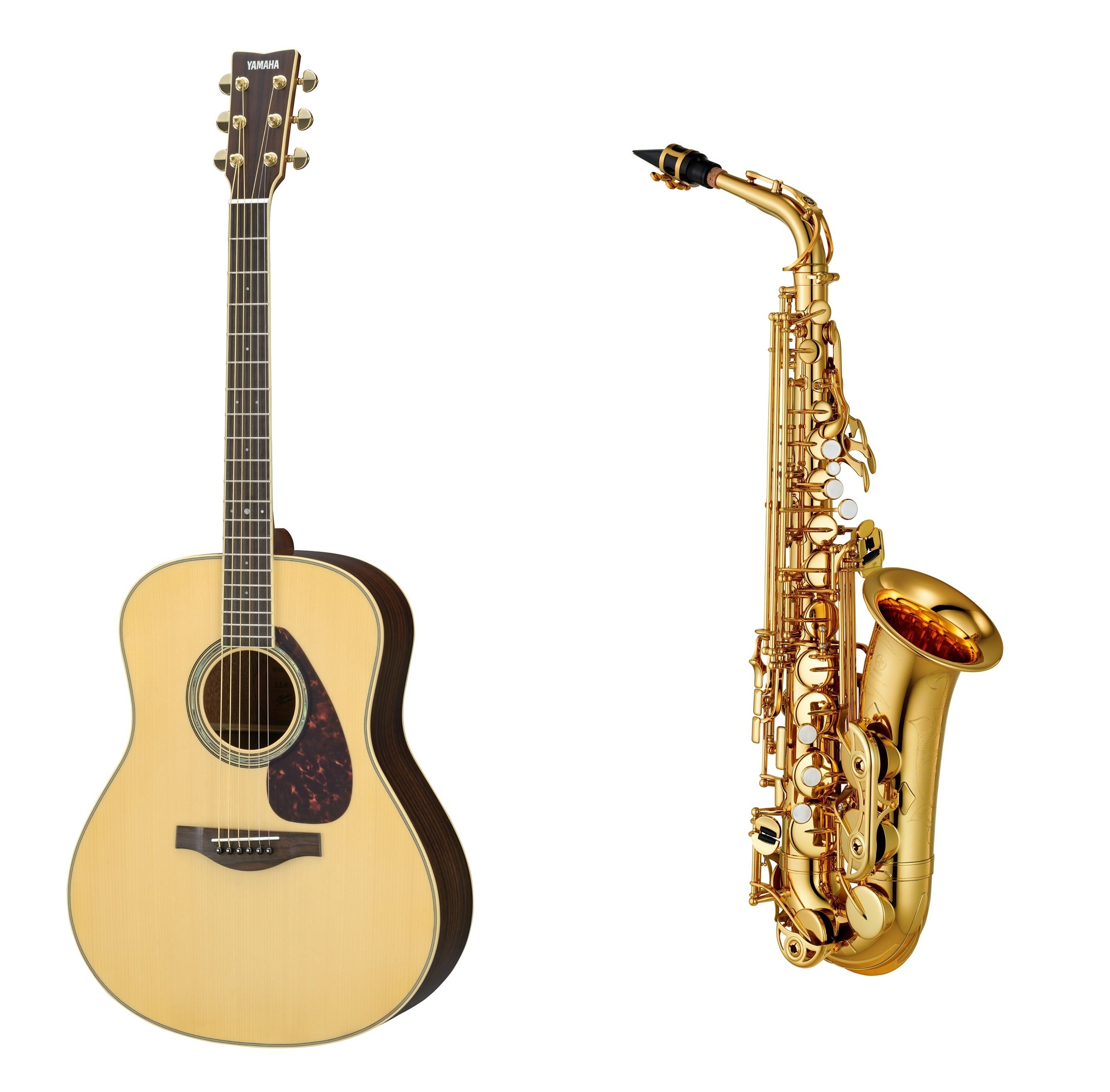 ヤマハ アコースティックギター『LL6 ARE』とアルトサクソフォン『YAS
