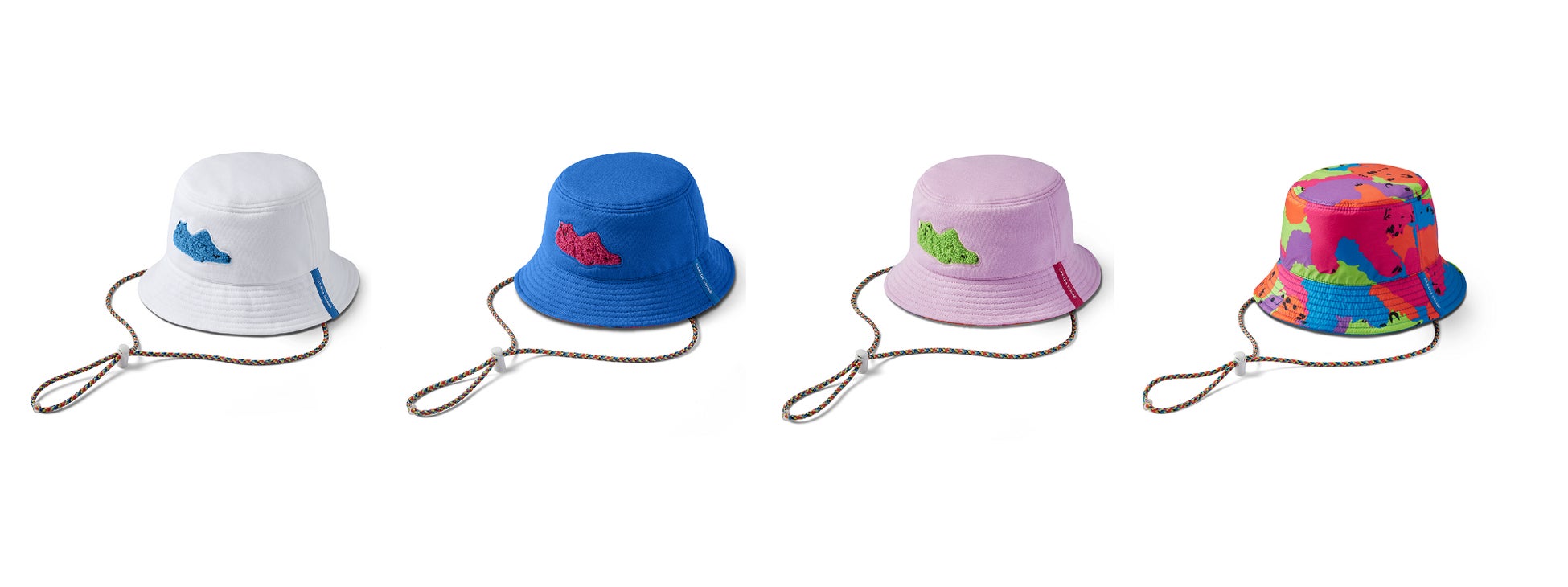 【左から:White , Blue Op 2 , Baby Pink ,  Paola Pivi Bear Print】