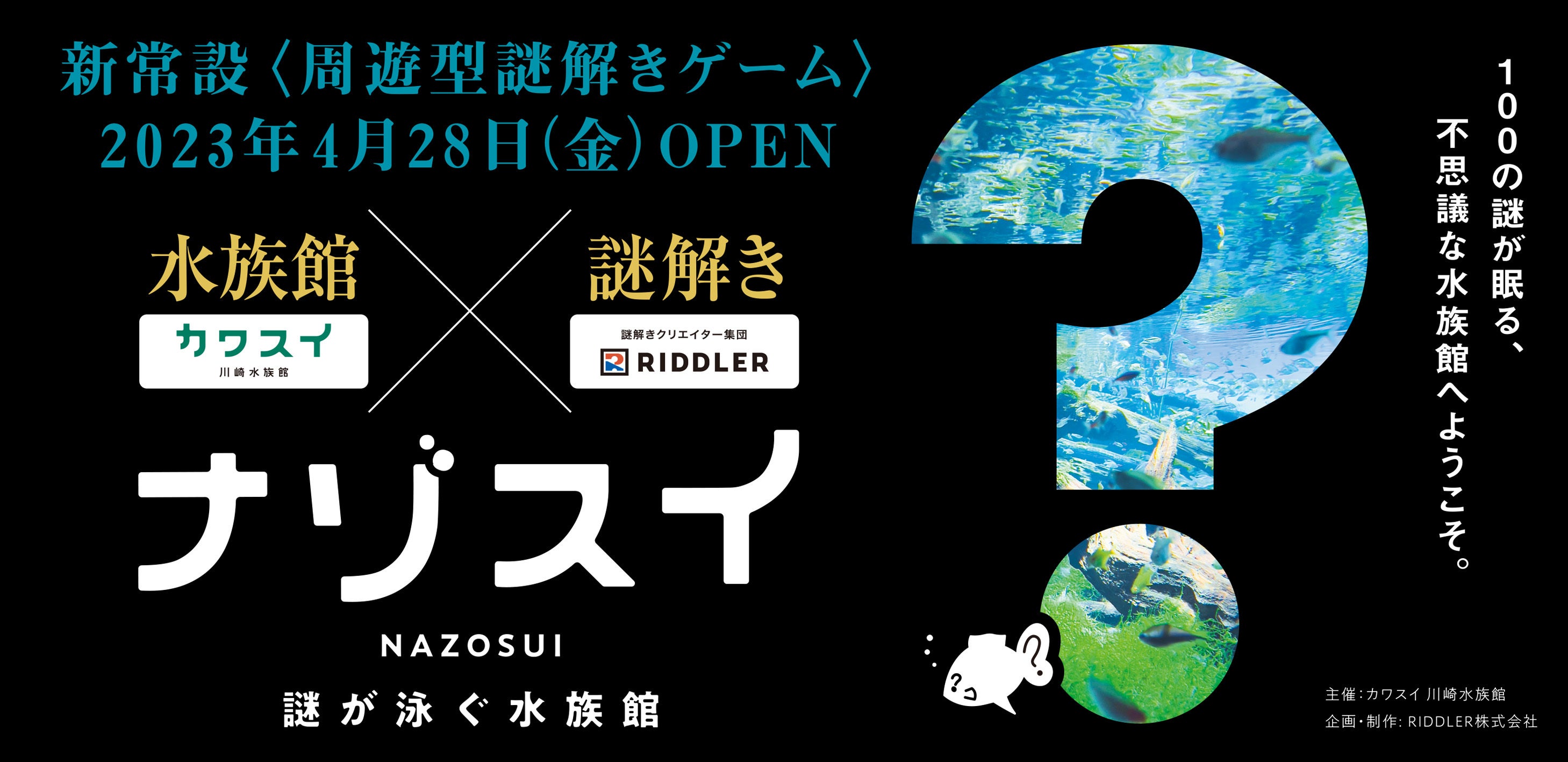 「ナゾスイ」で100の謎を解き明かせ！カワスイ×RIDDLERの周遊型謎解きゲームが川崎水族館でグランドオープン！