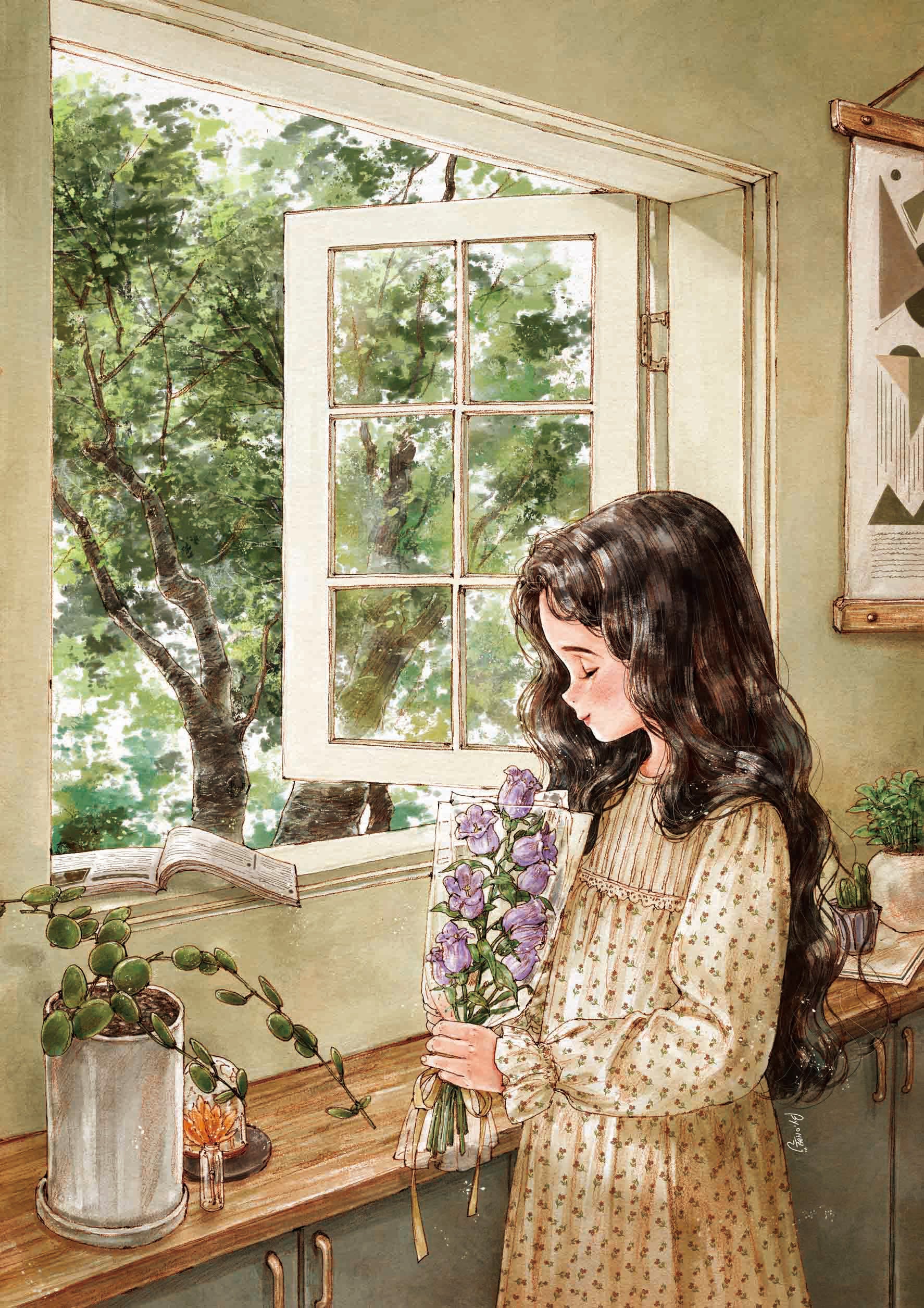 「당신에게 전하고 싶은 마음 한 다발(あなたに伝えたい一束の気持ち)」ジクレー版画　41×28cm　49,500円(税込)　©Aeppol