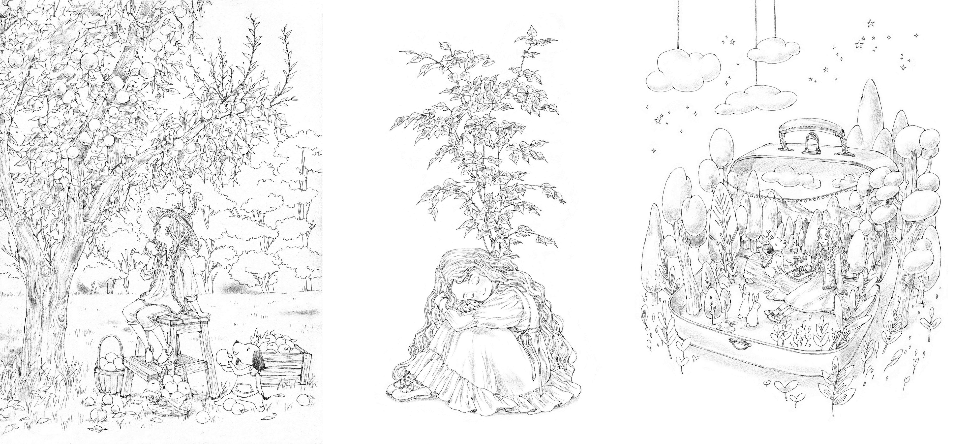 直筆原稿原画　「붉게 익은 가을 한입(赤く熟した秋、ひと口)」「잠에서 깨어날 시간(眠りから覚める時間)」「간직하고픈 날(大切にしたい日)」　©Aeppol