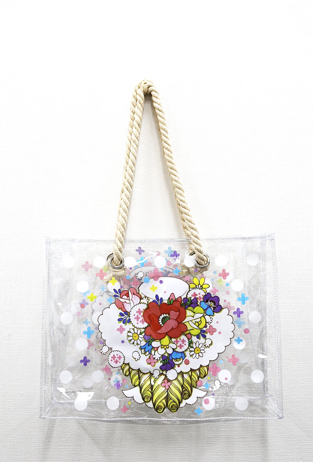 「ロープハンドルクリアバッグ『花帽子の少女』（グッズセット付）」