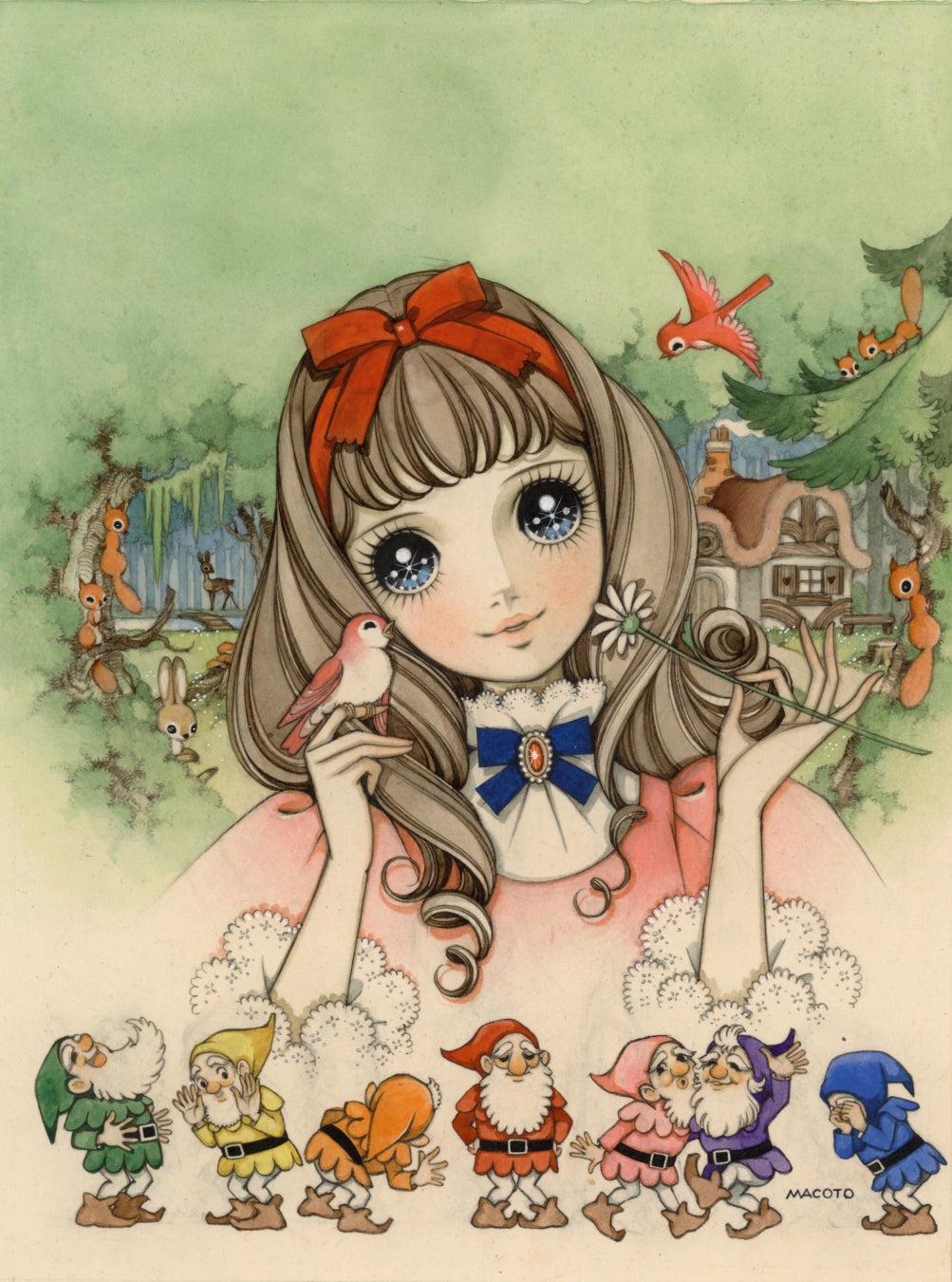 「しらゆきひめ」(扉絵)水彩26.6x20.5cm 1971年作 330,000円(税込)