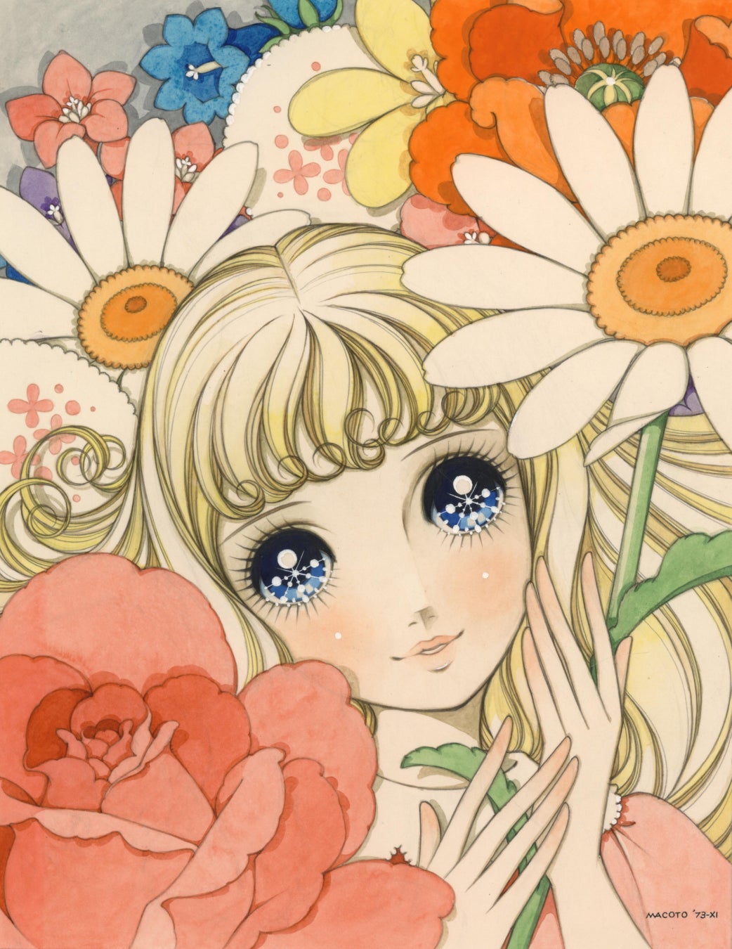 「おやゆびひめ」(扉絵)水彩26.8x20.7cm 1974年作 330,000円(税込)©MACOTO ART