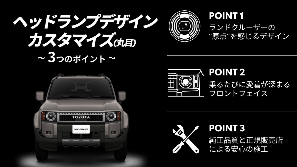 ランドクルーザー“250”(VXグレード)を納車後に丸目フェイスへ トヨタ アップグレード ファクトリーで「ヘッドランプデザインカスタマイズ(丸目)」の提供が始まる