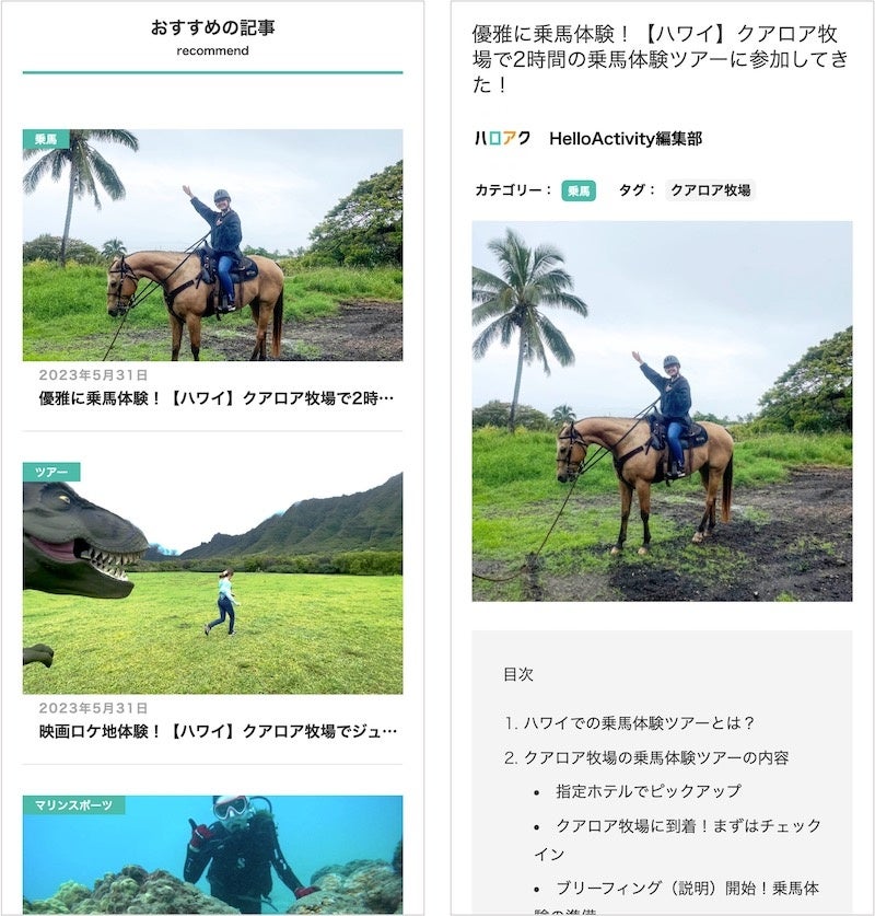 『ハロアク ハワイ体験記』イメージ