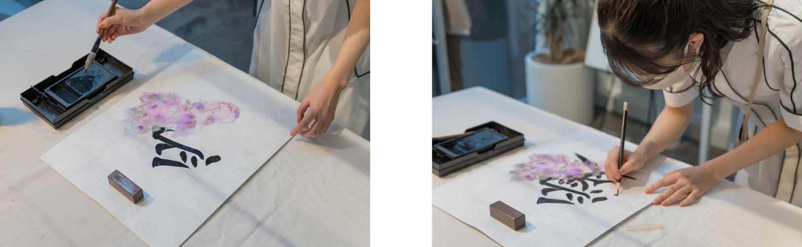 筆入れから仕上げの署名をする緊張の瞬間