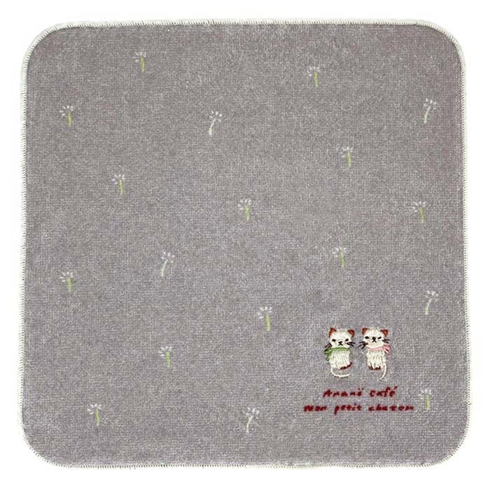 Anano Café ねこタオルハンカチ(モカ)