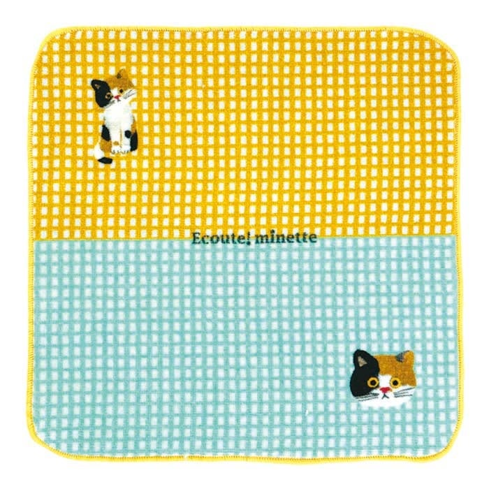 Ecoute！minetteタオルハンカチ　みけ