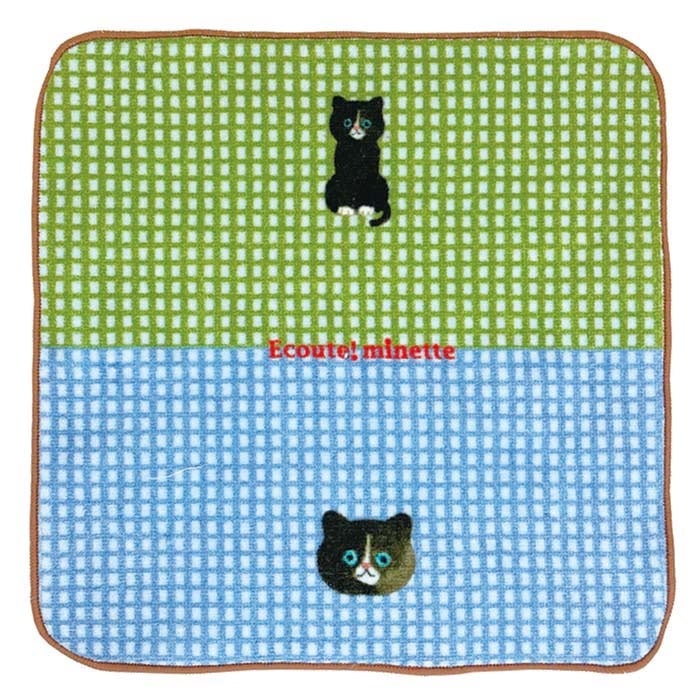 Ecoute！minette　タオルハンカチ　くろ