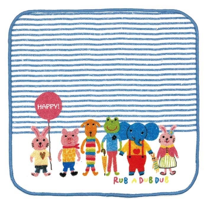 RUB A DUBDUB ガーゼミニハンカチ ブルー