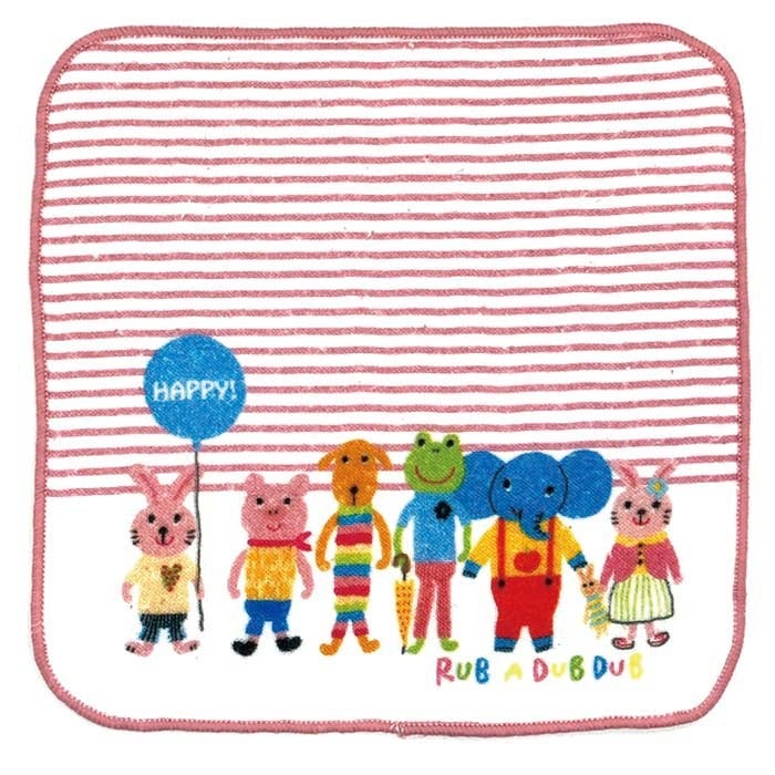 RUB A DUBDUB ガーゼミニハンカチ ピンク