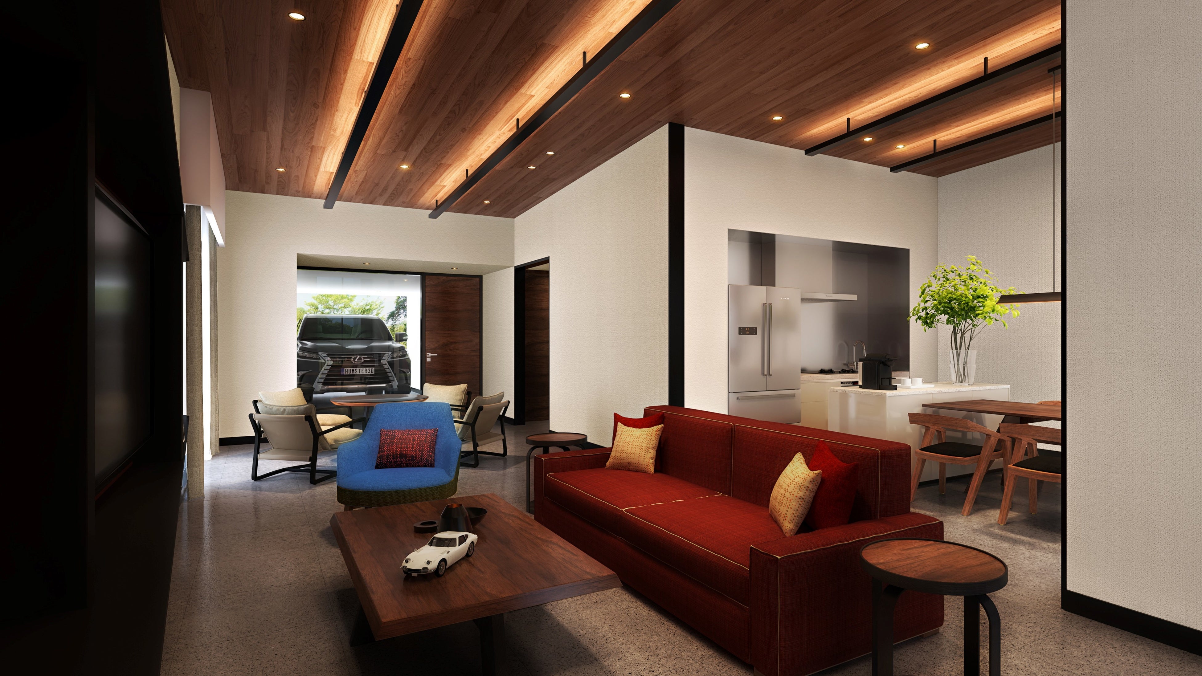 ショーガレージ付きのヴィライメージ