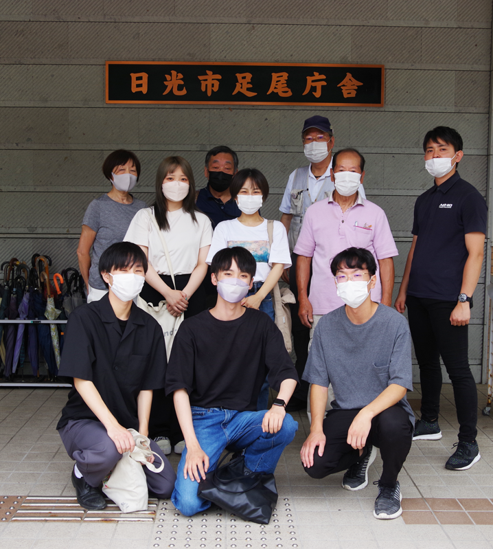 日光市足尾庁舎前でお出迎え頂きました　2022年7月20日撮影（宇都宮大学）