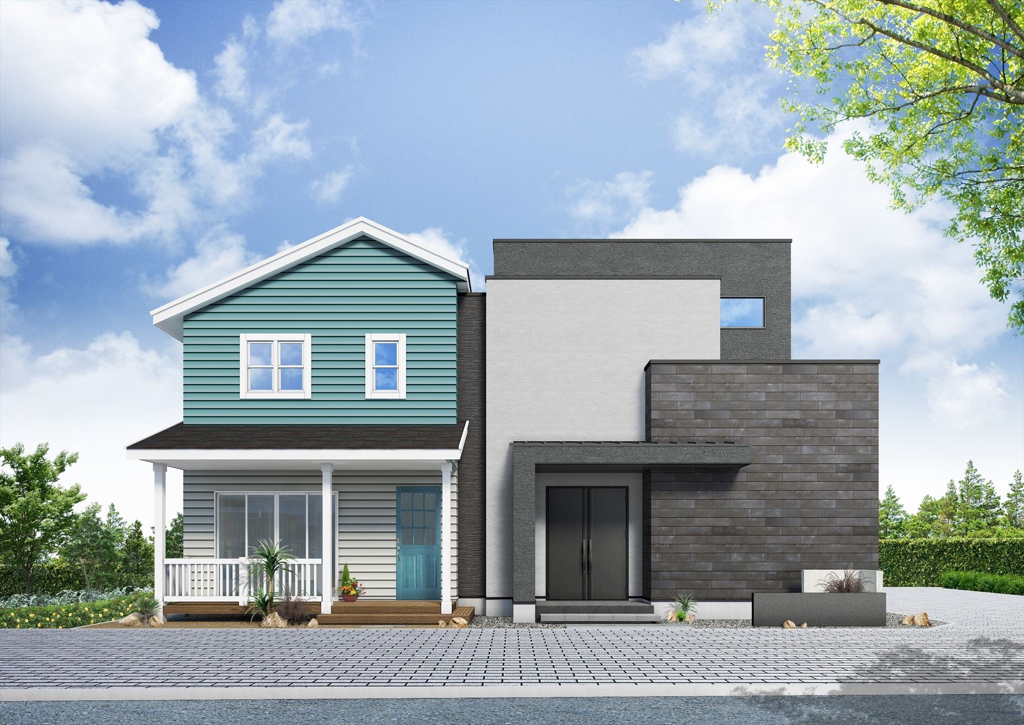 セナリオハウス守谷展示場 外観パース