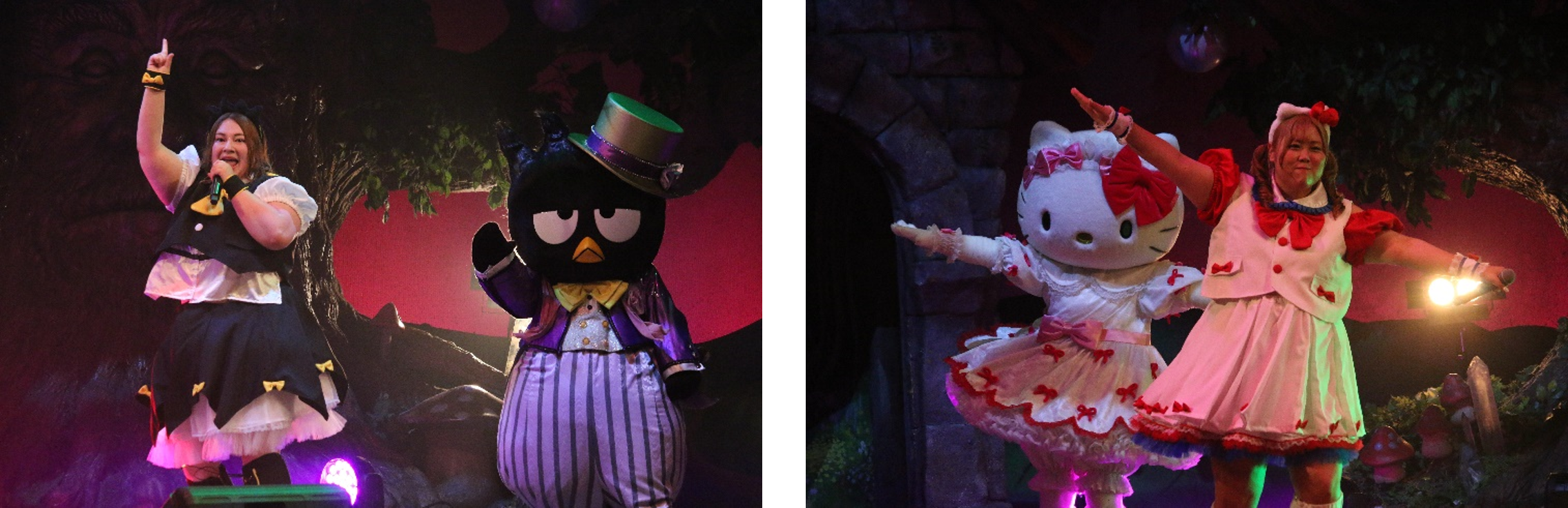 サンリオの推しキャラクターとのコラボシーン。衣装もキャラクターをイメージして新たに用意したもの