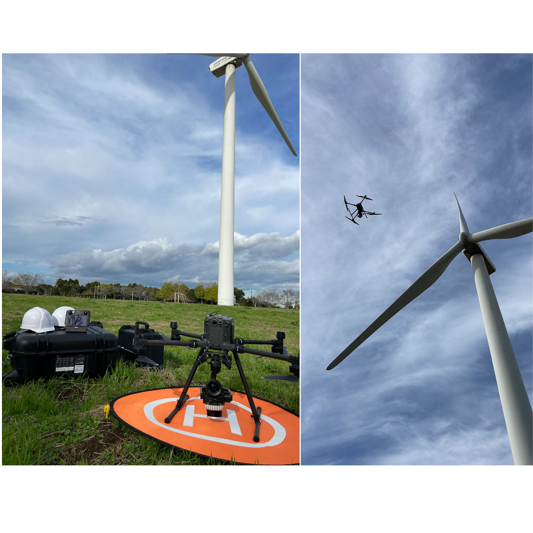 使用機器写真（左）実際の点検の様子（右）