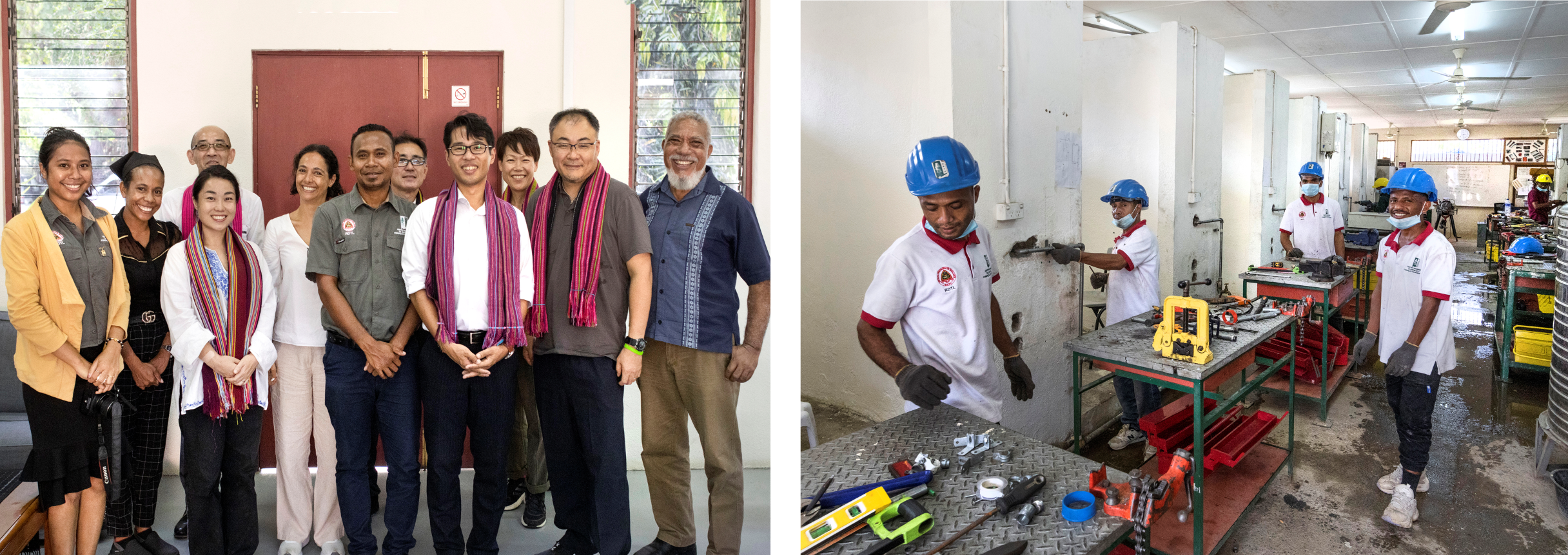 職業訓練校にて、授業の視察