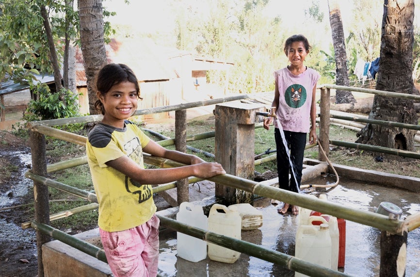 東ティモール民主共和国：村の給水施設の様子