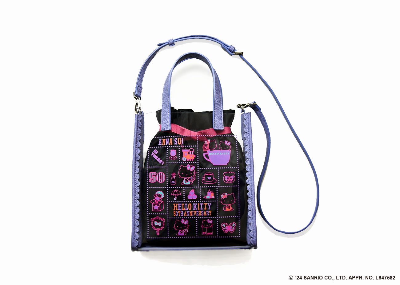 アナスイ ハローキティ 50周年 限定 コラボ ビニールバッグ ショルダー ANNA SUI】50周年を迎えたHELLO KITTYとのコラボレーション