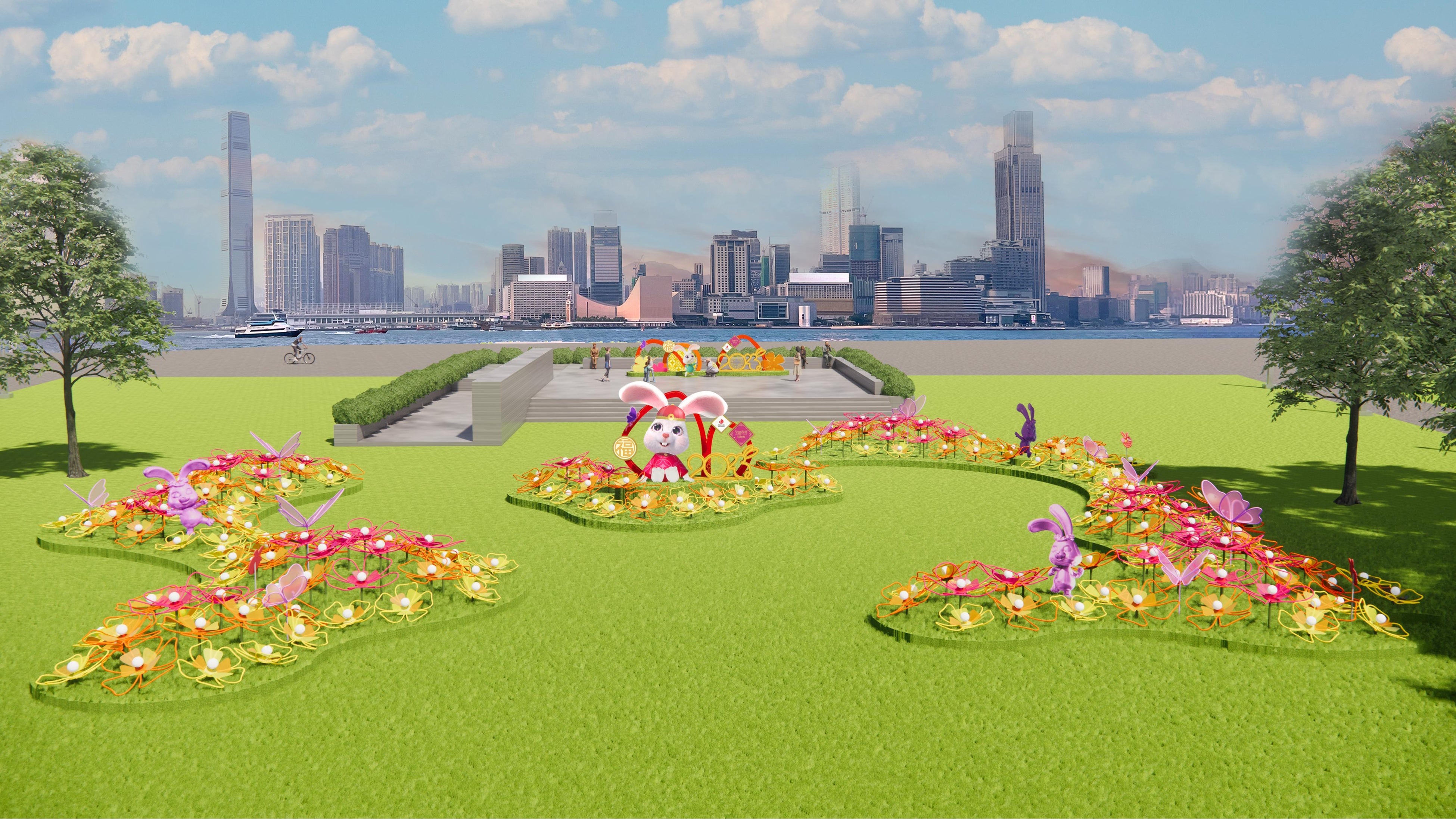 幻想的な花の海に変貌する添馬公園（タマルパーク） 